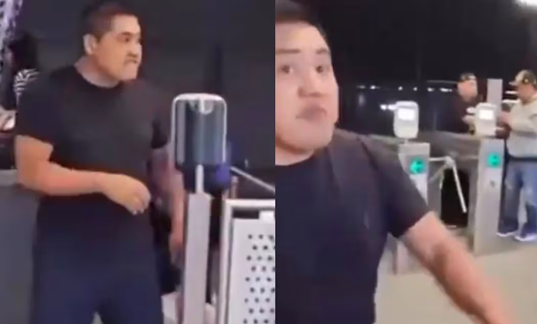 Policía del Trolebús elevado golpea a hombre de la tercera edad y sus compañeros lo protegen