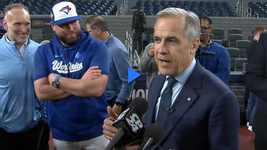 Carney visits Blue Jays on eve of World Series Game 1, says Trump ‘afraid to make a bet’