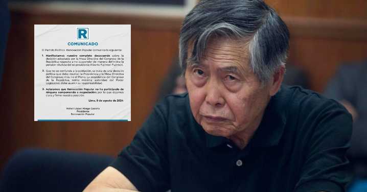 Renovación Popular rechaza la no suspensión de la pensión vitalicia de Fujimori: "Es una decisión política"