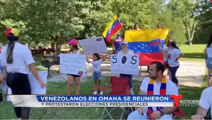 Venezolanos en Omaha se reunieron y protestaron elecciones presidenciales