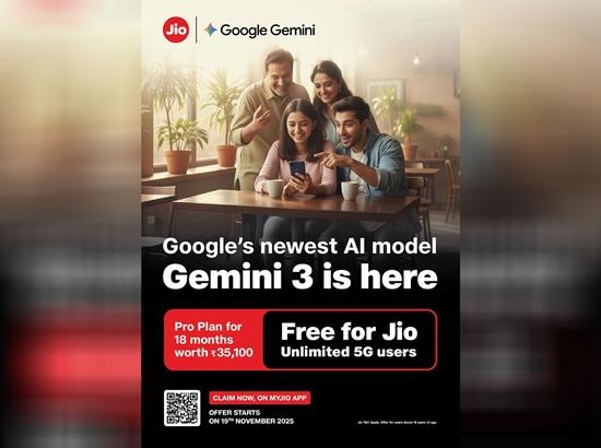 Jio Unlimited 5G users to get free Jio Gemini Pro, including Google's Gemini 3 Photo Source: ANI [ FULL VIEW ]