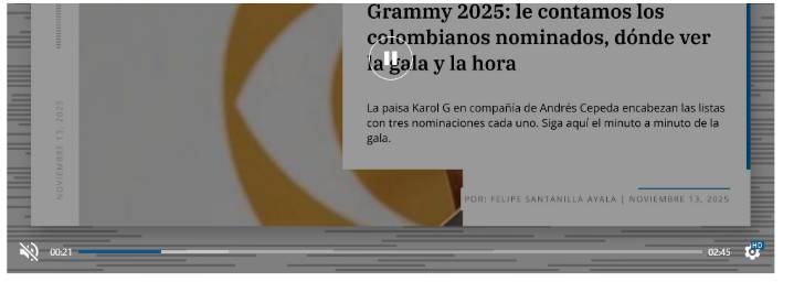 26ª Edición de los Latin GRAMMY Awards: más de 20 artistas colombianos nominados, qué hora y dónde ver la gala