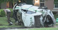 Sheriff’s cruiser flips in Miami‑Dade crash