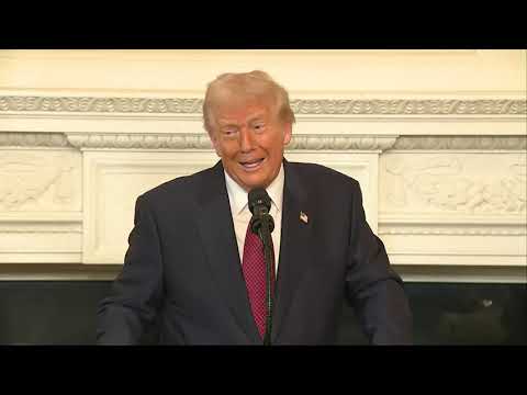 President Donald Trump delivers remarks at breakfast with Republican senators