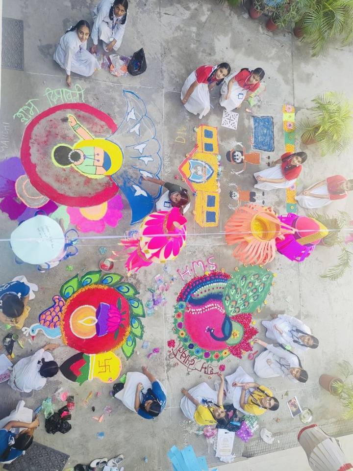 Inter-house rangoli competition held