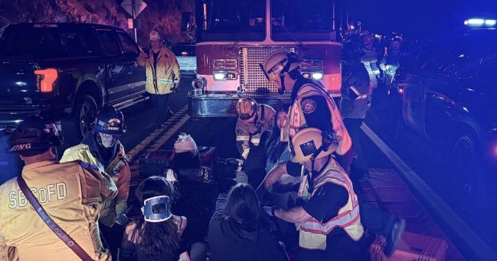 20 taken to the hospital after bus overturns on a winding road in Southern California