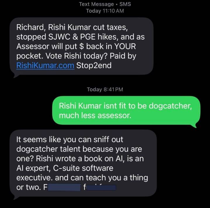 They said it: Text messages in county assessor race