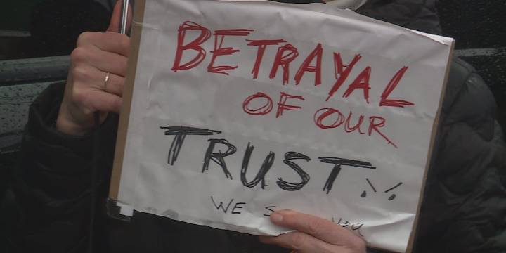 Mainers protest outside office of Sen. Collins following vote to reopen the government without ACA funds