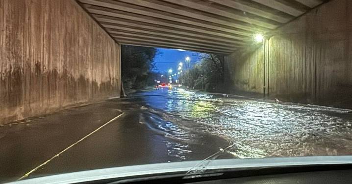 Heavy Storm Claudia rainfall leaves busy Cambridgeshire road flooded