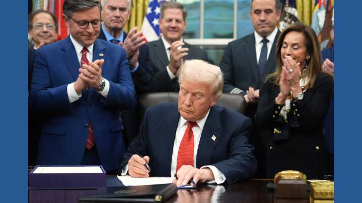 President Trump signs government funding bill, ending shutdown after a record 43