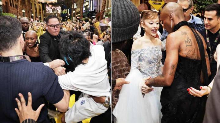 Fan se lanza hacia Ariana Grande y Cynthia Erivo la defiende