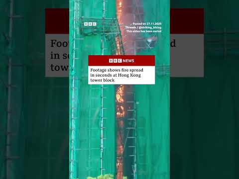 Footage shows fire spread in seconds at Hong Kong tower block. #HongKong #BBCNews