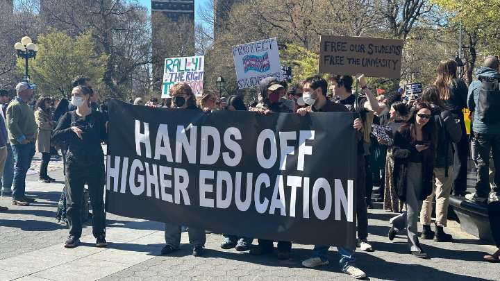 Protesters rally against federal government policy demands