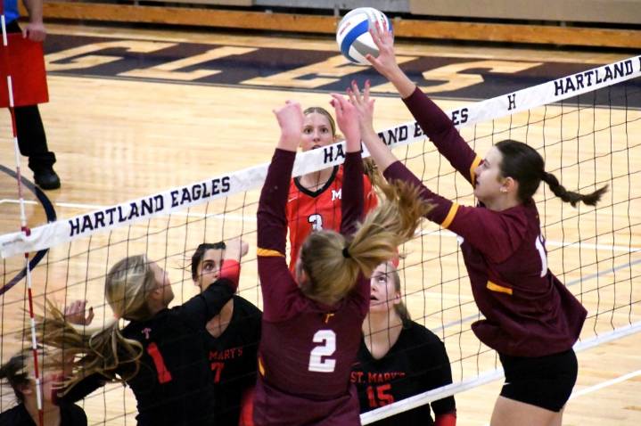 Photos of No. 3 Farmington Hills Mercy vs. Orchard Lake St. Mary’s in a D1 volleyball regional semifinal
