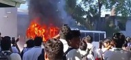 Incendio de autobús en Conalep 051 revela reclamo por becas pendientes