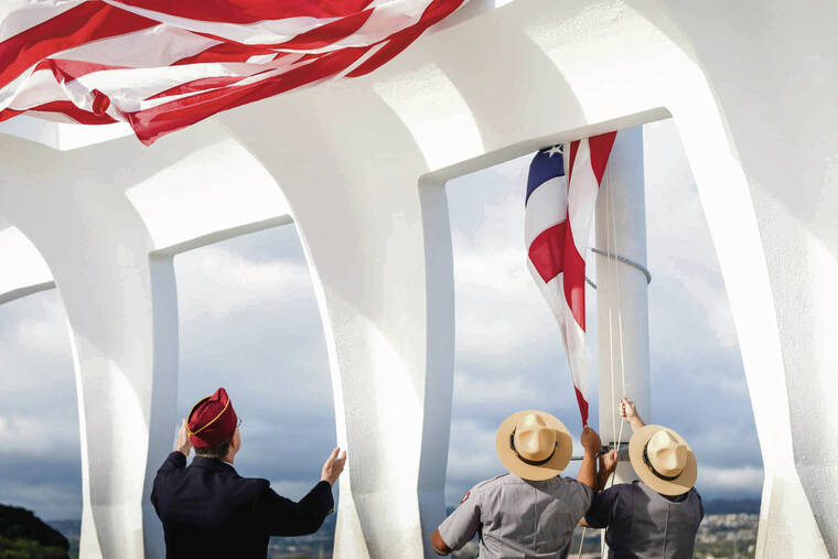 The America250 flag arrives at Pearl Harbor