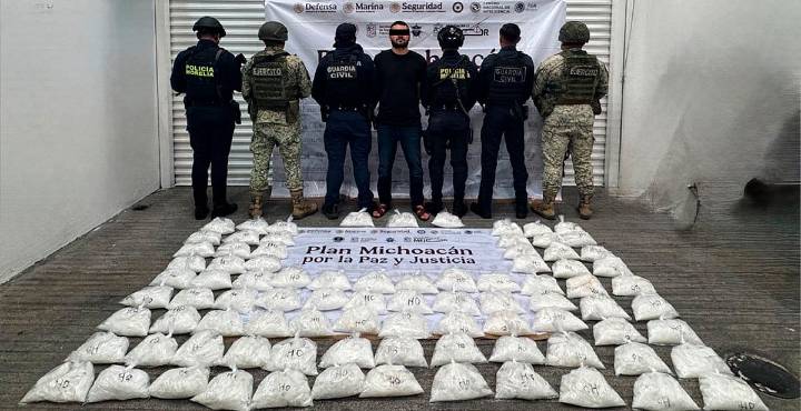 Aseguran 50 kilos de droga y detienen a un hombre en Morelia
