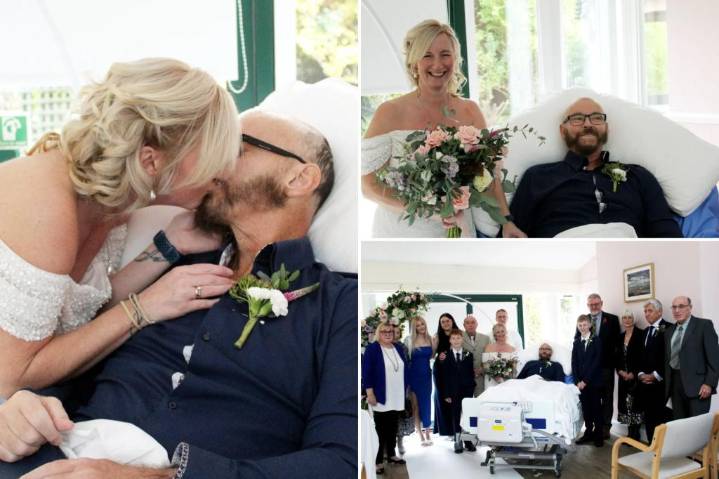 Dying cancer patient marries girlfriend in hospice
