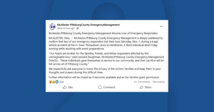 Emergency responders and volunteer killed in separate accidents at event in Hartshorne