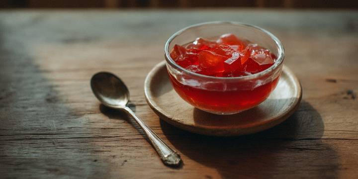Cómo preparar una gelatina de fresa con puré de manzana rica en colágeno