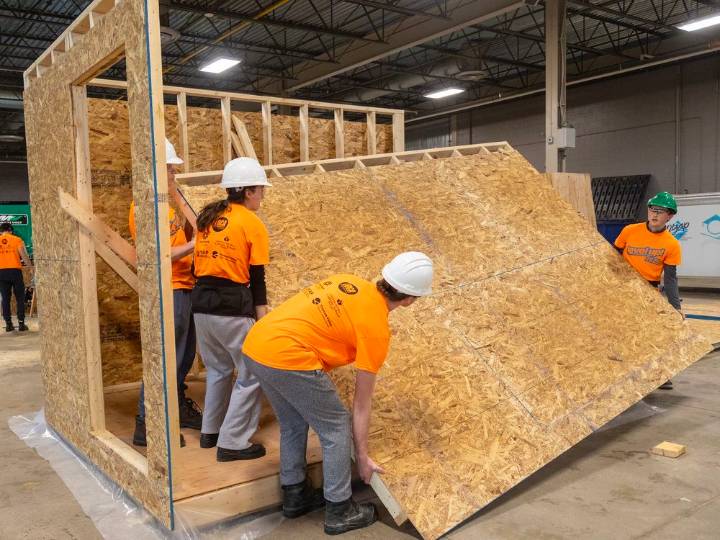 High school students build shelters for London’s homeless