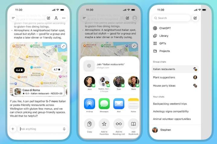 OpenAI prueba los chats grupales en ChatGPT