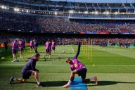Barcelona trains at Camp Nou for first time in over 2 years as stadium remodeling continues