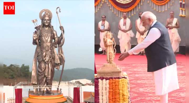 Watch: PM Modi unveils 77-ft statue of Lord Ram; launches Ramayana Theme Park