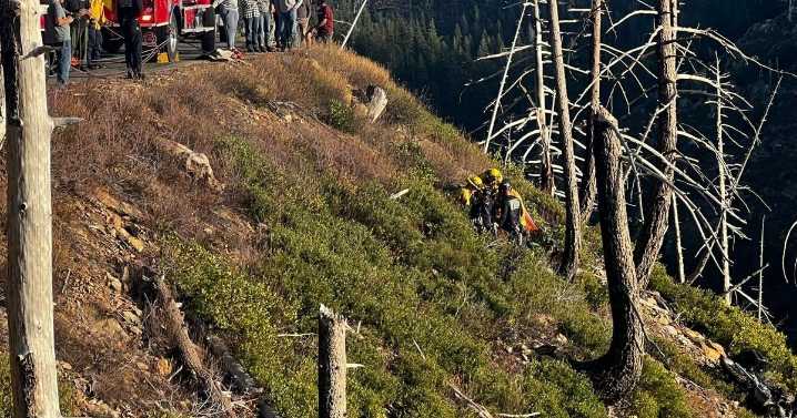 Crews rescue motorcyclist who crashed down Tahoe National Forest embankment