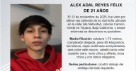 Se busca a Alex Adal Reyes Félix de 21 años