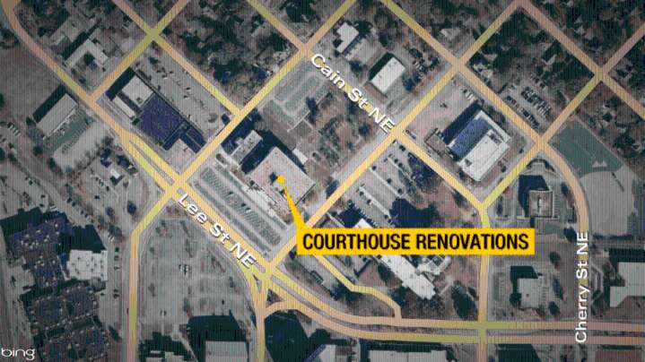 Morgan County Courthouse closing entrance for renovations