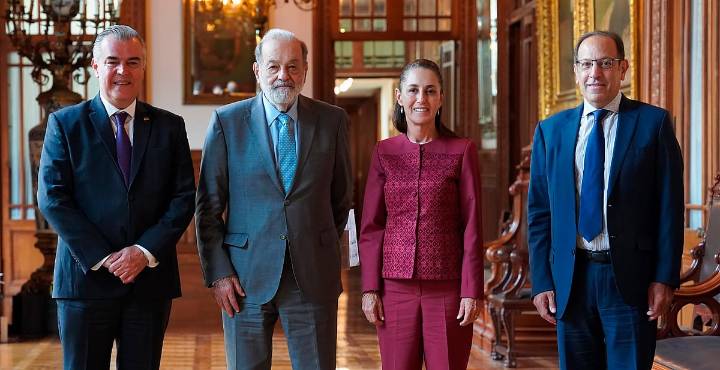 Sheinbaum dialoga con Slim y CCE sobre futuro económico de México