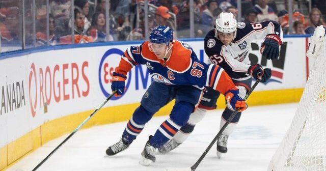 Oilers snap losing streak as McDavid ignites late rally to tip Blue Jackets 5