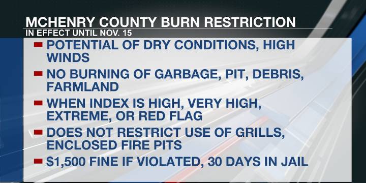 McHenry County reissues burn ban until Nov. 15