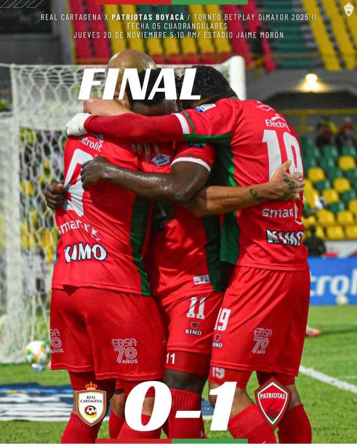 🟡REAL CARTAGENA 0 – 1 PATRIOTAS BOYACÁ 🔴 -