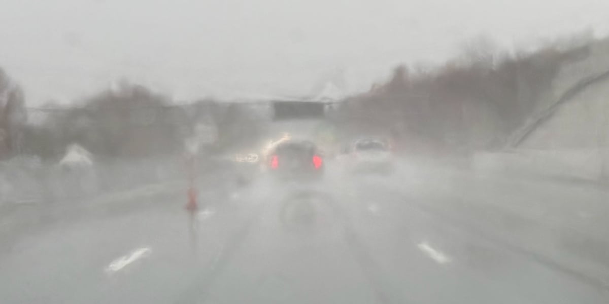 Slick roads in Huntington, Charleston due to rain