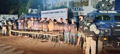 14 detenidos y armamento asegurado en Navolato