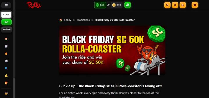 Best sweepstakes casino bonuses for Black Friday includes Rolla’s Rolla