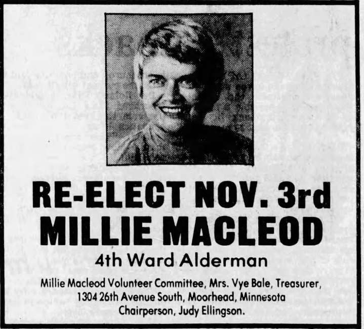 Former Moorhead City Council member Millie MacLeod dies at 91