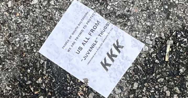 "Hate has no place": Flyers found in South Baltimore neighborhood claim to be from white supremacist group