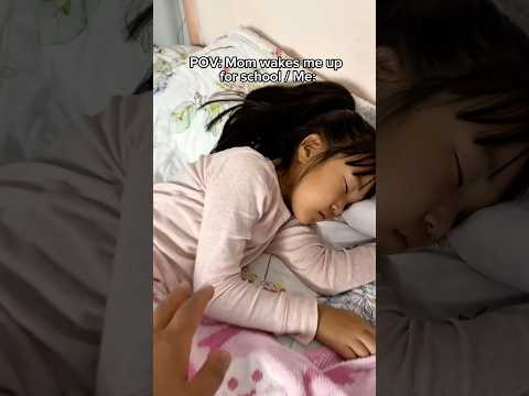 Mom wakes me up for school / Me: 😴💤  LeoNata family #shorts