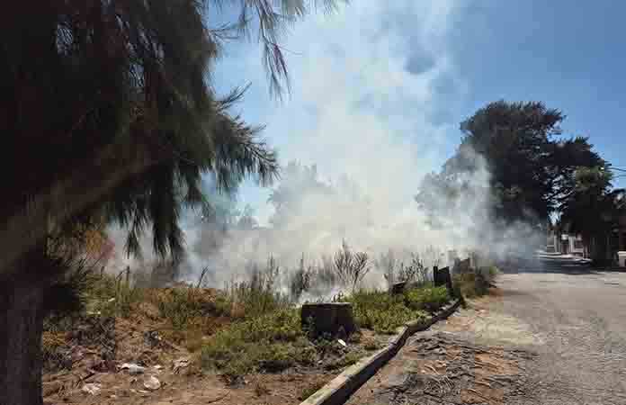 Residentes de dos colonias optan por quemar hierba