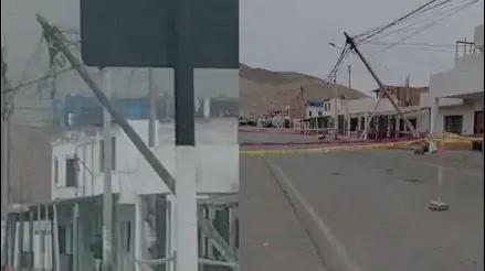 Chilca: vecinos advierten que a pocos metros de una posta de salud hay un poste a punto de caer