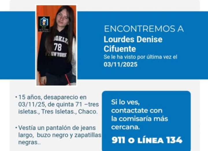 Buscan a Lourdes Denise Cifuente, de 15 años