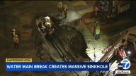 Water main break creates massive sinkhole in Woodland Hills