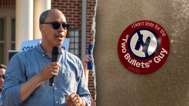 Virginia Republicans target Jay Jones with scandal stickers on election day