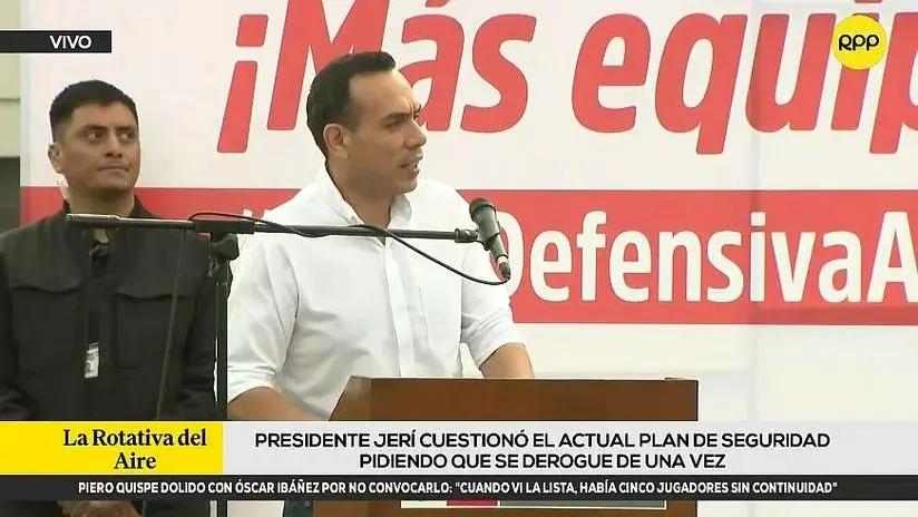 José Jerí propuso evaluar derogatoria de Plan Nacional de Seguridad Ciudadana
