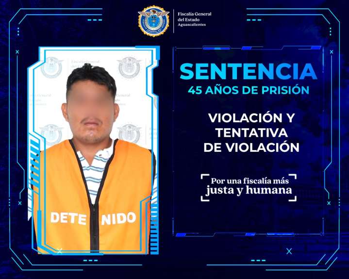 Sentencian a 45 años de prisión a sujeto que violentó sexualmente a una adolescente