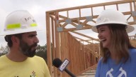 Volunteers from Reliant work together on home build for Houston Habitat for Humanity