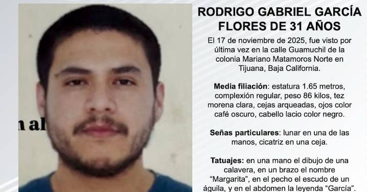 Se busca a Rodrigo Gabriel García Flores de 31 años de edad